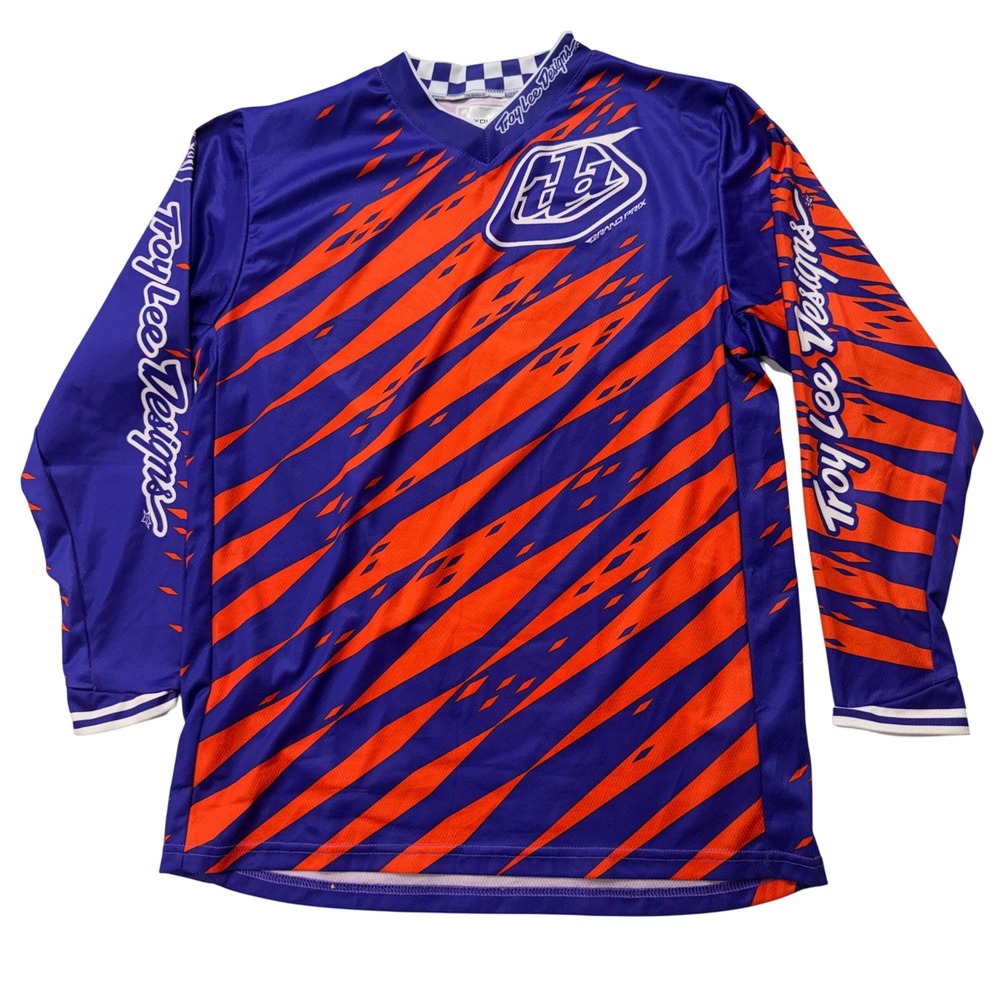 Troy Lee Designs Youth XL Grand Prix Motocross Jersey Purple Orange Racing BMX
